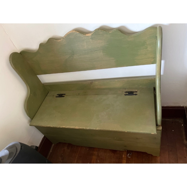 green front entry bench with storage .