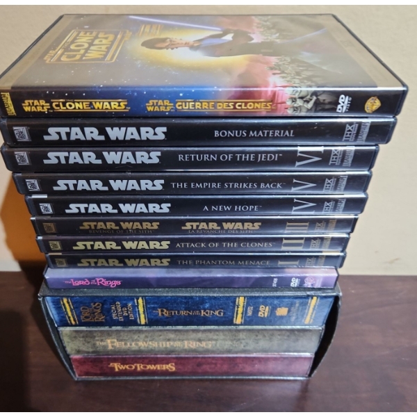 Star Wars I Through VI and Lord of the Rings Box Set, A Few Bonus DVD's Included