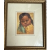 Image 3 : Gerda Christofferson - 3 Vintage Portraits Of Indigenous Children - Prints In Gold Frames 