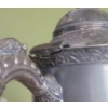 Image 2 : Silver Plated  Brass Teapot (Hinge Needs Repairs), Ceramic Elephant, and Metal Lipstick Holder 
