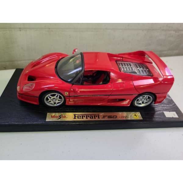 1995 Ferrari F50 1:18 Scale Model Mounted on Base 12 W, 6 D, 3 T (Measurement w/ Base Included)