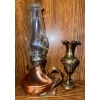 Image 3 : Brass & Copper Collectibles  Oil Lamp, Tea Pot & More