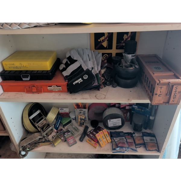 2 Shelves Worth Of Premiom Farm Products & More - New Work Gloves Zip Ties Steel Cutter Rings 