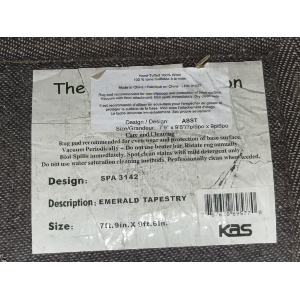 KAS Handtufted Wool Rug 8x10 ft Floral Pattern