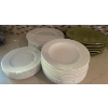 Image 1 : Signature Hand Painted Bone China Dinner Plates & Soup Bowls w/ Decorative Green Stoneware Plates