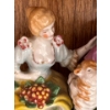 Image 3 : 18th Century Set Porcelain Figurine - Courting Couple w/ Lamb 7T