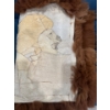 Image 2 : Llama Fur & Alpaca Wool Decorative Rug - Lion w/ Brown Border 28"L
