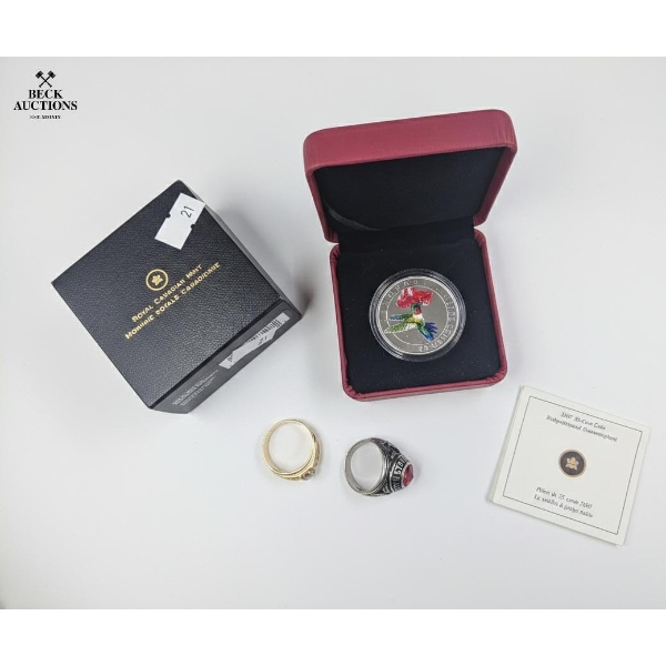 Coin Of  nickel-plated steel 2007 Canadian 25-Cent "Birds Of Canada" Coloured Coin Showcasing.