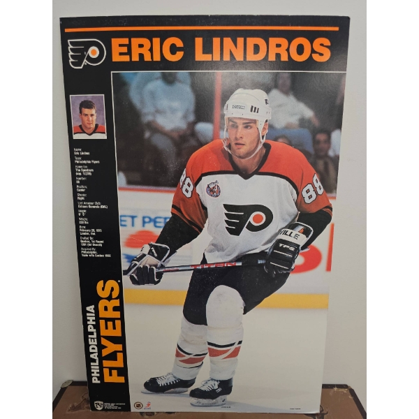 Eric Lindros Philadelphia Flyers Poster with Player Stats