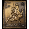 Image 2 : 1976 Montreal Olympics Commemorative Bronze Postage Stamps (Set of Three) #2