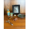 Image 1 : Moser Blue Opaline Enameled Antique Snuff Bottles w/ Fossil Stones Cloisonne PLate &  