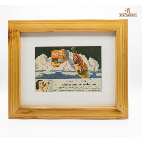 Framed Vintage Magazine Advertisement For Coca-Cola, Published In 1936, 17''*14''INCHES