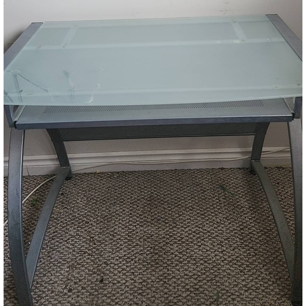 Glass and Metal Writing Desk