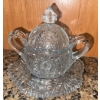Image 6 : Vintage Jeannette Glass 'Anniversary' Pattern Ribbed Punch Bowl w/ Cream & Sugar 