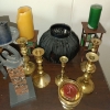 Image 1 : Stunning Home Decor & Brass Candle Stands w/ Candles