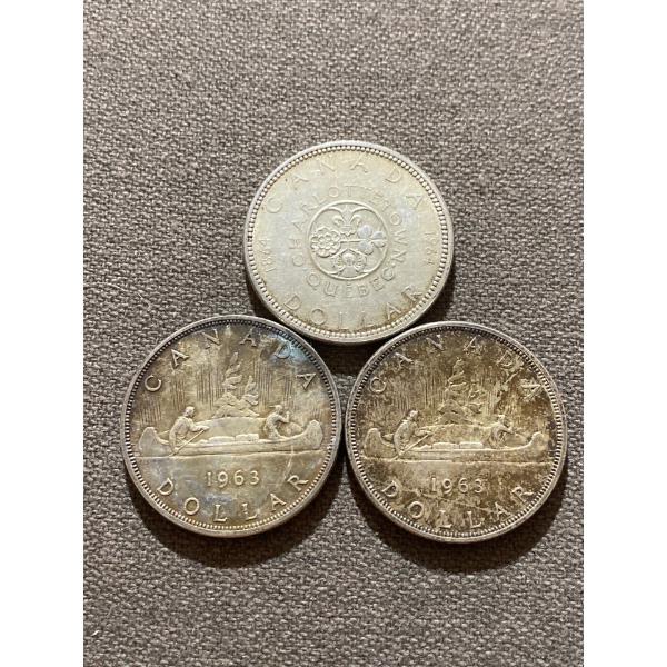 Three Canadian Dollars 23.33 g Silver (.800)
