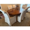 Image 3 : Solid Wood Extendable Dining Table with Six Upholstered Chairs