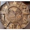 Image 4 : Carved Wooden Plates Largest 9" Diameter, Candle 11 T,  Painted Pan/Plate 12.5 and 8" Diameters 