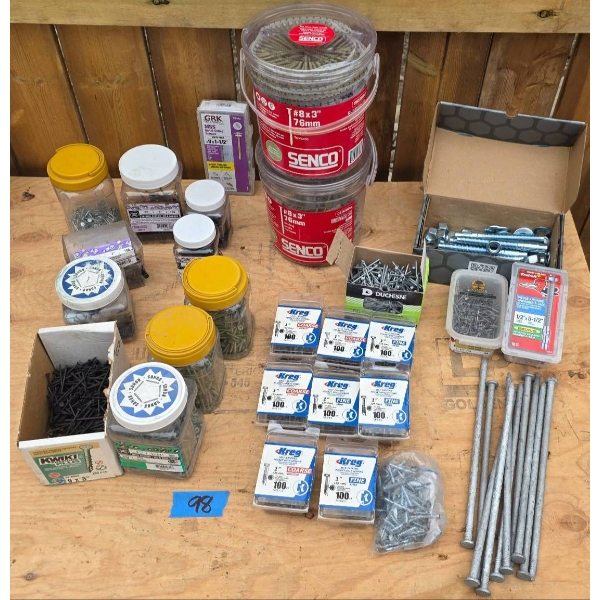 Construction Hardware Including Screws, Anchors, and Fasteners
