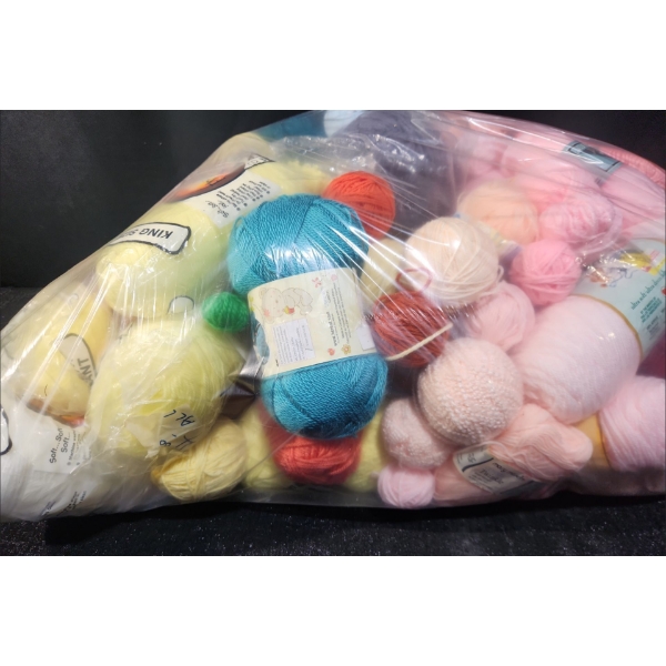 Large Bag Filled with Vintage Yarns for Crafting/Knitting/Crochet - Assorted Colors