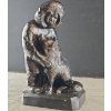 Image 1 : Vintage Signed Sculpture Depicting an Inuit Man and His Loyal Friend ( 13.5"H x 7.5"W)