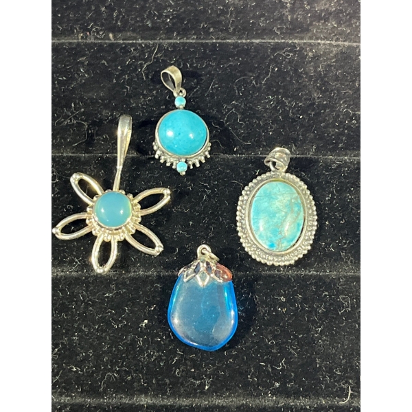 Collection of Blue Stone Pendants 