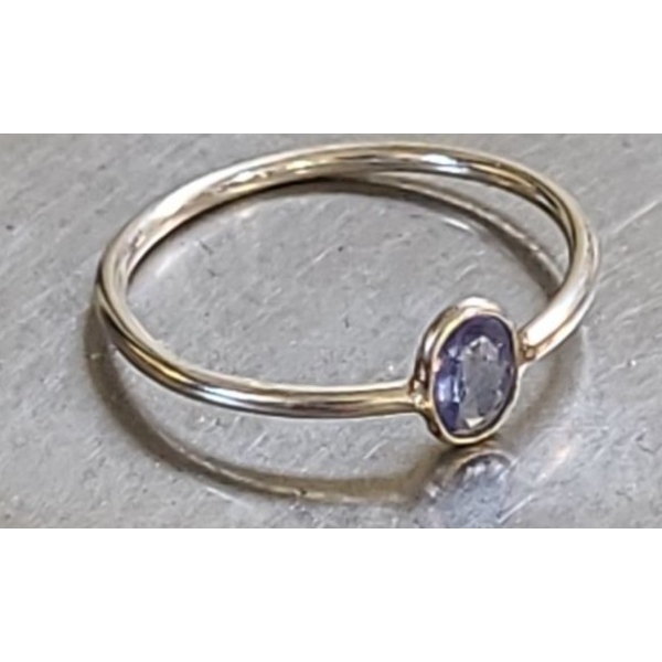 Ring w/ Light Blue Stone 1.1 gram Stamped .925 Ring (Total Weight)