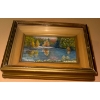 Image 2 : Framed Oil Painting of A Waterscape Scene Signed 'Shoup Pond' 8x7