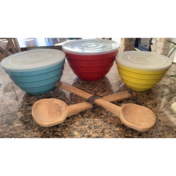 Pandex Melamine Mixing Bowls w/Lids- Indoor & Outdoor Use