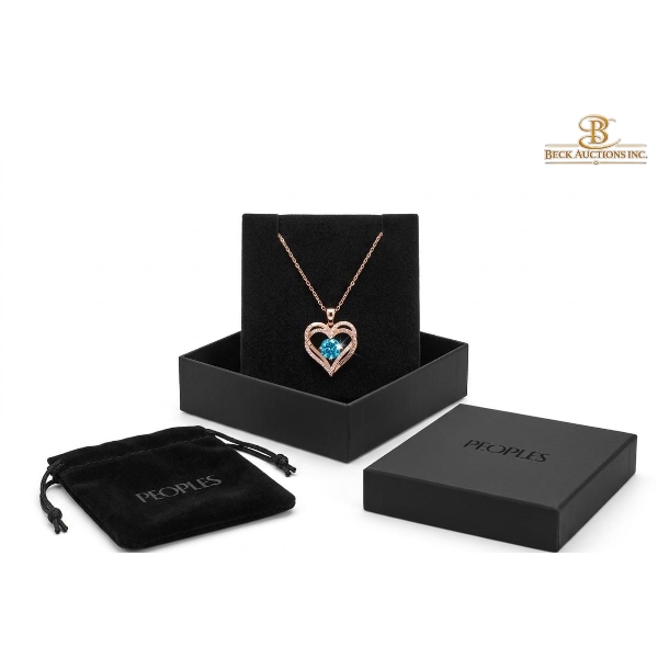 Heart of Forever With Aquamarine Blue 925 sterling silver 5.70G Accents stones (Diamond Alternative)