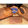Image 4 : Wooden Carvings: Mask 6.5 x 10 and Figure 4.5 x 10 and Boxes: 5 X 2, 9.5 X 6, 6.5 X 3.5, 9 X 6