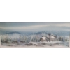 Image 3 : Group of 3 Winter Scene Paintings- Artist Willie Wong, 21 X 18 Framed Under Glass 