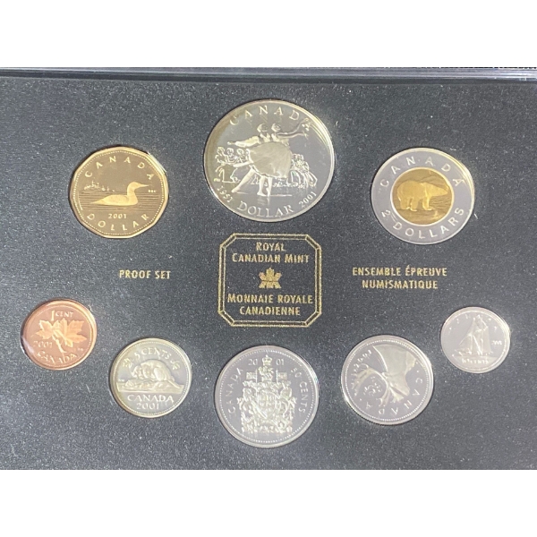 2001 Proof Coin Set 92.5% Silver 66.46 Grams