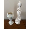 Image 1 : Irish Belleek Vase and White Figurine, Porcelain