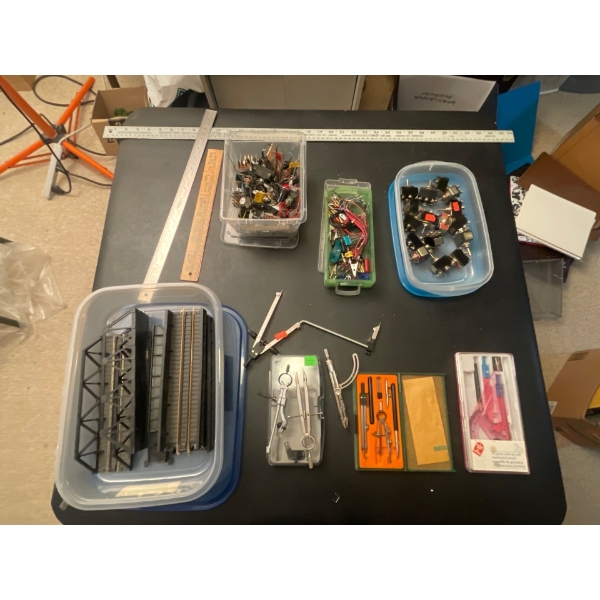 Miscellaneous Electrical Companents, Switches, Wiring, Track Hub , Protractor Sets, Rulers and more.