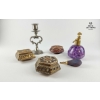 Image 1 : Collection Of Vintage Decorative Items Includes An Antique Perfume Bottle And Decorative Boxex.