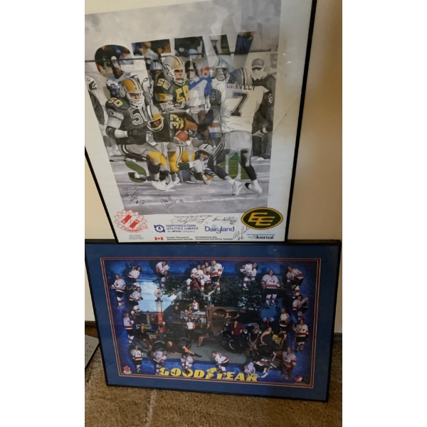 Sports Nostalgia - Edmonton Eskimos w/ Team Canada Hockey 28x21
