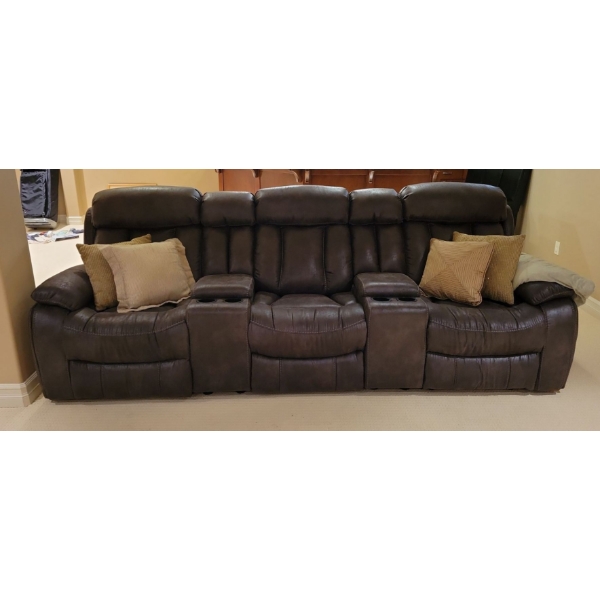 Power Reclining Sofa w/ Cup Holders & Built In Storage 102x40x43