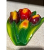Image 4 : Chalk Flowers, Bouquet of Tulips - Yellow, Red, Brown 7.5H