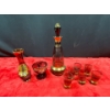 Image 1 : Vintage Bohemian Decanter Set with Purple Glass