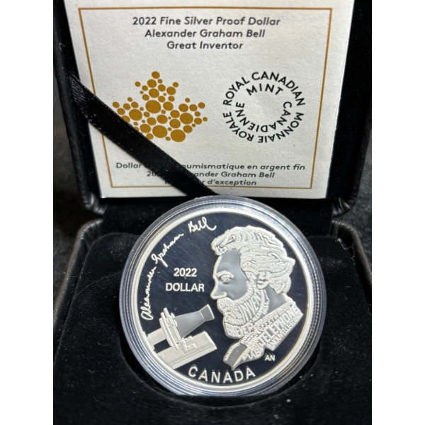 2022 $1 Alexander Graham Bell: Great Inventor - Pure Silver Dollar 23.17g RCM
