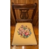 Image 3 : Two Antique Wooden & Embroidered Dining Chairs  18" x 18" x32"tall