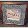 Image 1 : "Avro Lancaster", 23.5 x 22 Print Framed Under Glass
