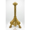 Image 1 : Gilded Metal Stand With Ornate Design, 21 Inches Height
