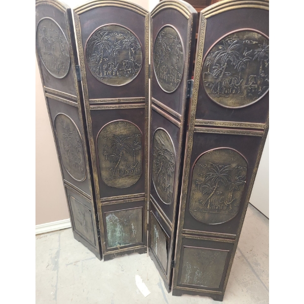 Room Divider Screens- 4 Panel Wood/ Metal 46 W, 59 T and 3 Panel Basket Style 51 W, 72 T 