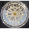 Image 2 : 2011 $20 Swarovski Topaz Crystal Snowflake Fine Silver Coin 31.39 Grams