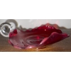Image 3 : Beautiful Ruby Red Murano Art Glass Wedding Pitcher 5T w/ Clover Candy Dish 