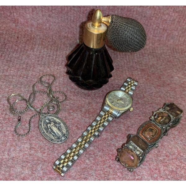 Antique Fragrance Diffuser w/ Mother of Pearl Bracelet, CG Quartz Stainless Steel Watch  & More 