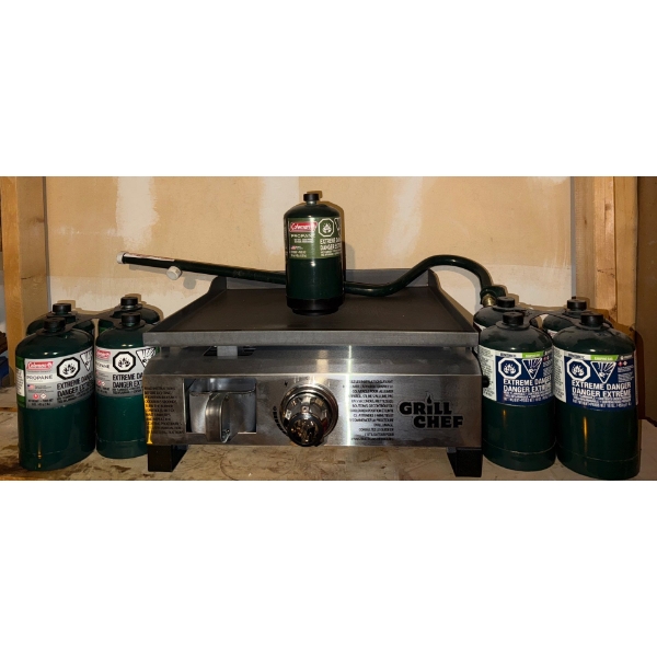 Grill Chef Flat Top BBQ Machine w/ Propane Bottles