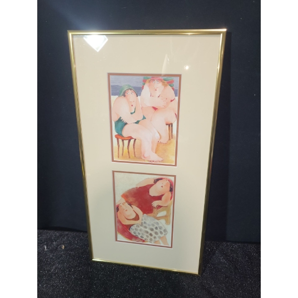 Offset Lithograph Diptych, Artist: Erica Oller, Framed Under Glass 10 x 18.5 (Title in Details)